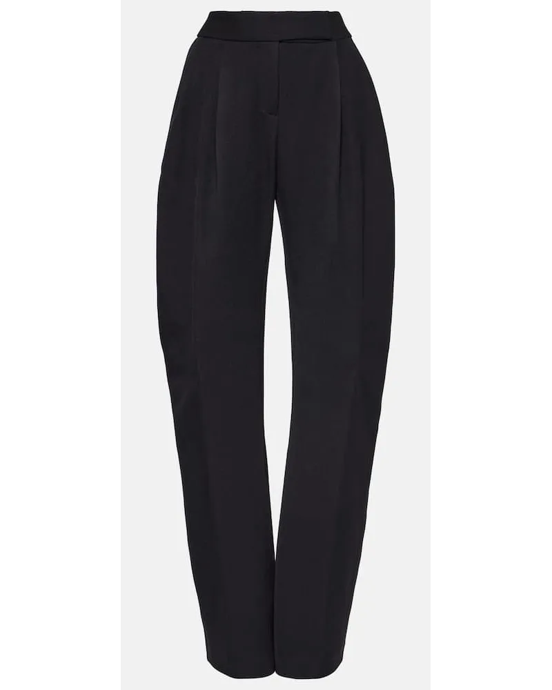 ATTICO Weite Hose Gary aus Satin Schwarz