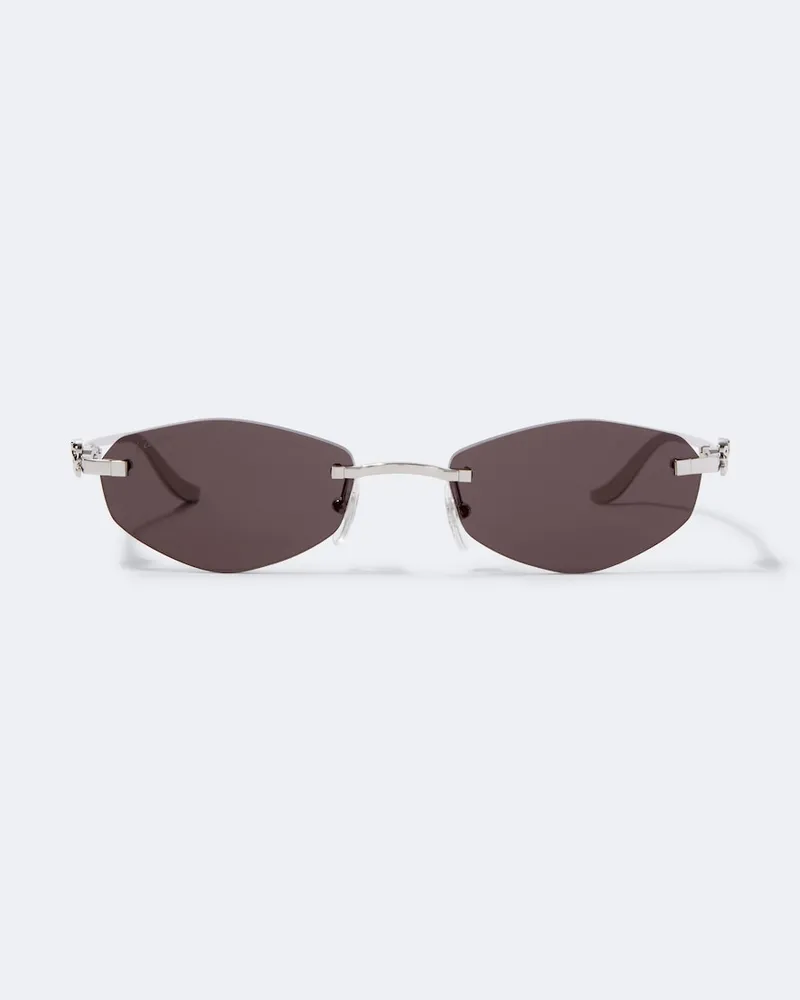 Cartier Ovale Sonnenbrille Panthère de Cartier Silber