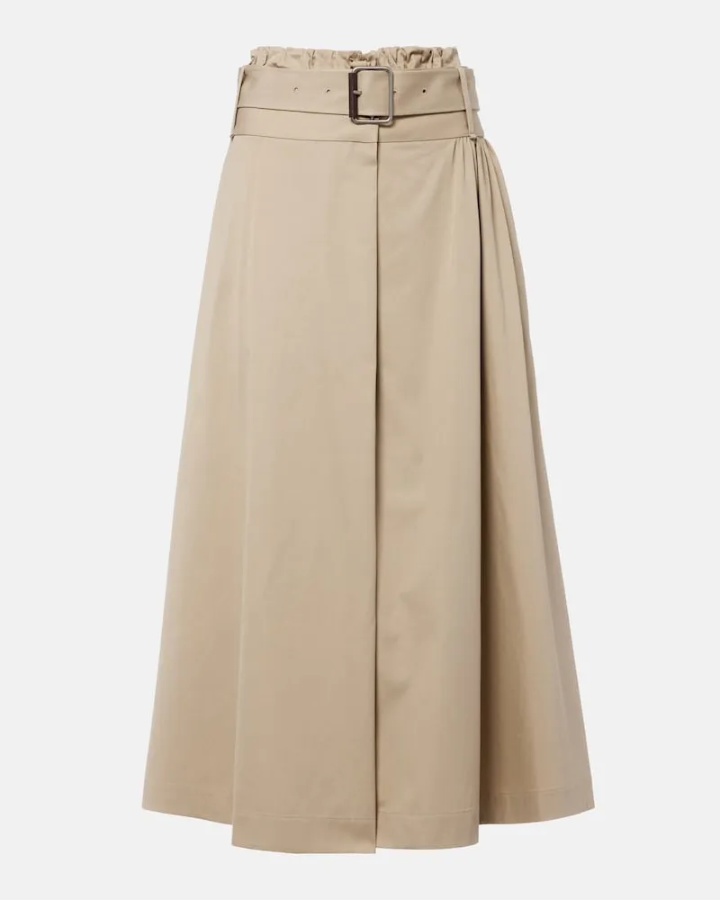 Loewe Maxirock aus Baumwolle und Seide Beige