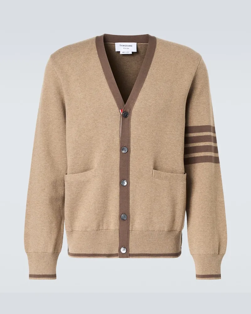 Thom Browne Cardigan 4-Bar aus Baumwolle Braun