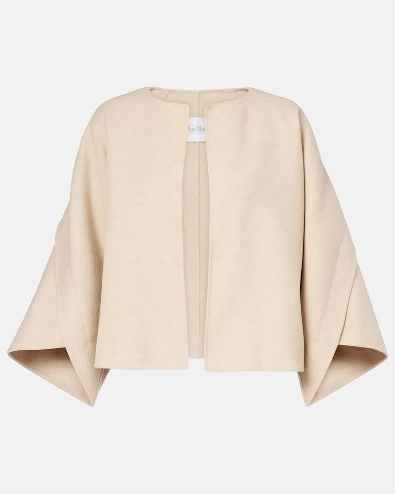 Max Mara Jacke Ovada aus Wolle und Kaschmir Beige