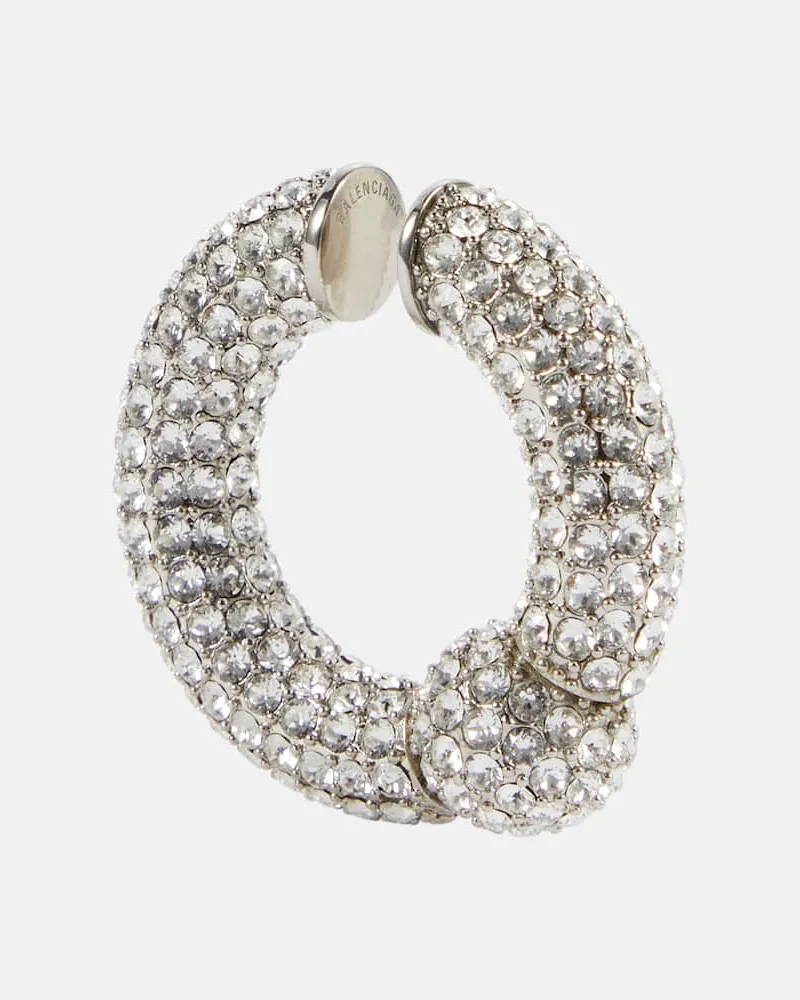 Balenciaga Einzelner Ear Cuff mit Kristallen Silber