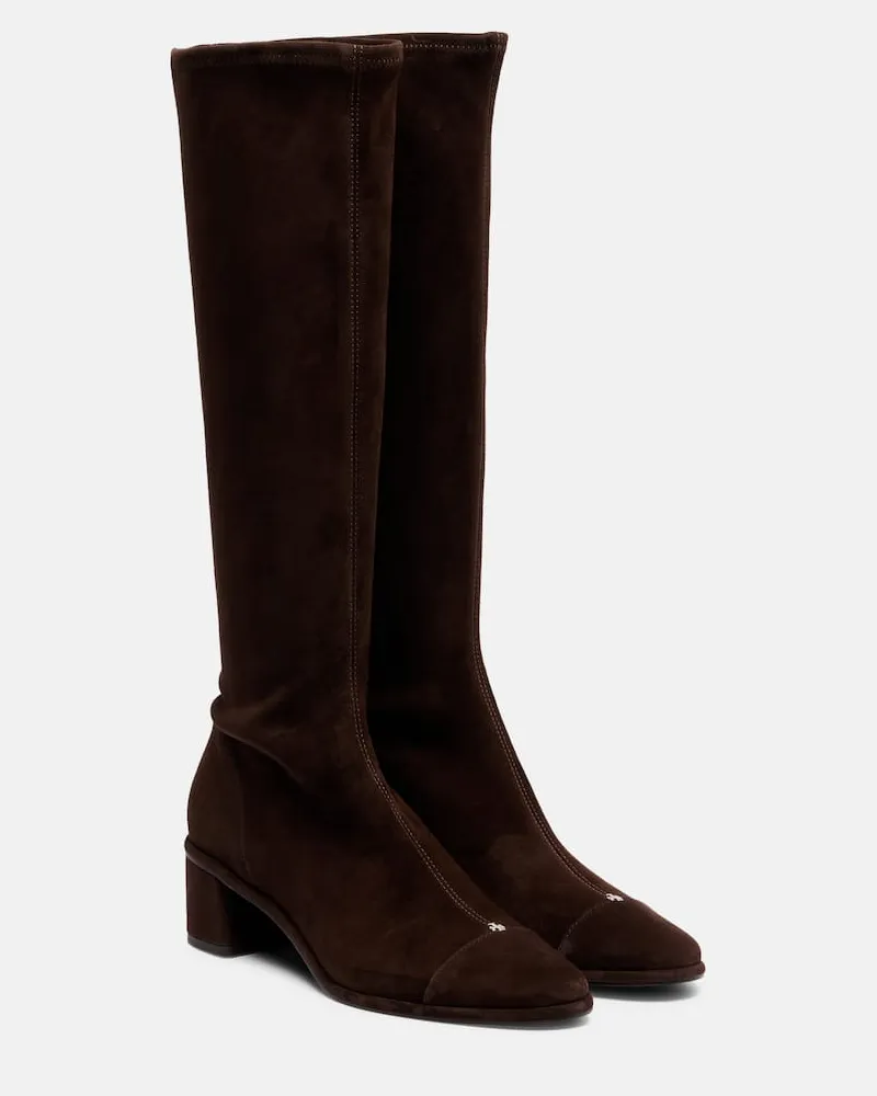 Tory Burch Stiefel Cap-toe 55 aus Veloursleder Braun
