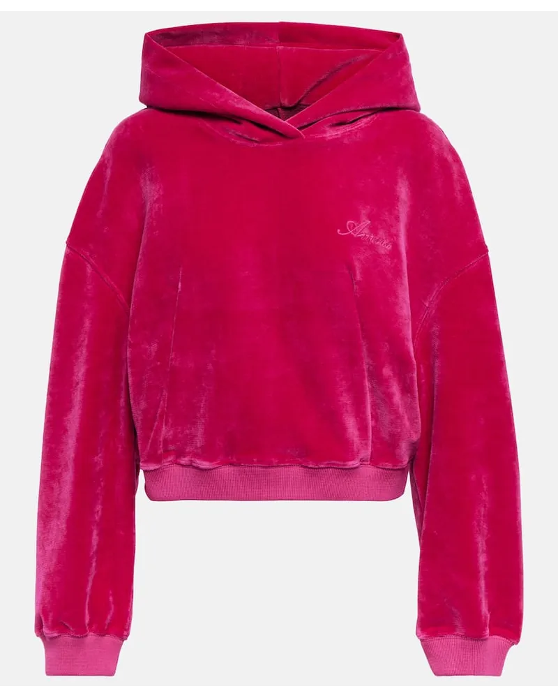 Amiri Cropped-Hoodie Pink