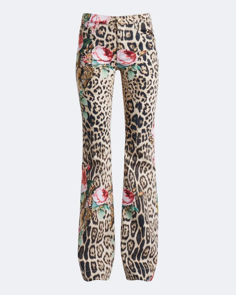 Roberto Cavalli Bedruckte Jeans Beige