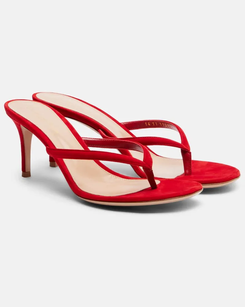 Gianvito Rossi Sandalen Calypso aus Veloursleder Rot