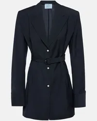 Prada Blazer aus Wolle und Mohair Blau