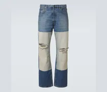 Distressed Straight Jeans