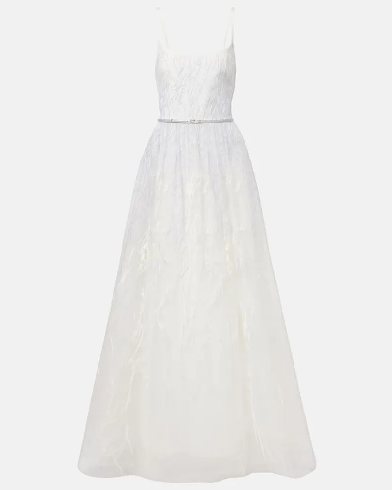 Elie Saab Bestickte Robe aus TÃ¼ll Weiã