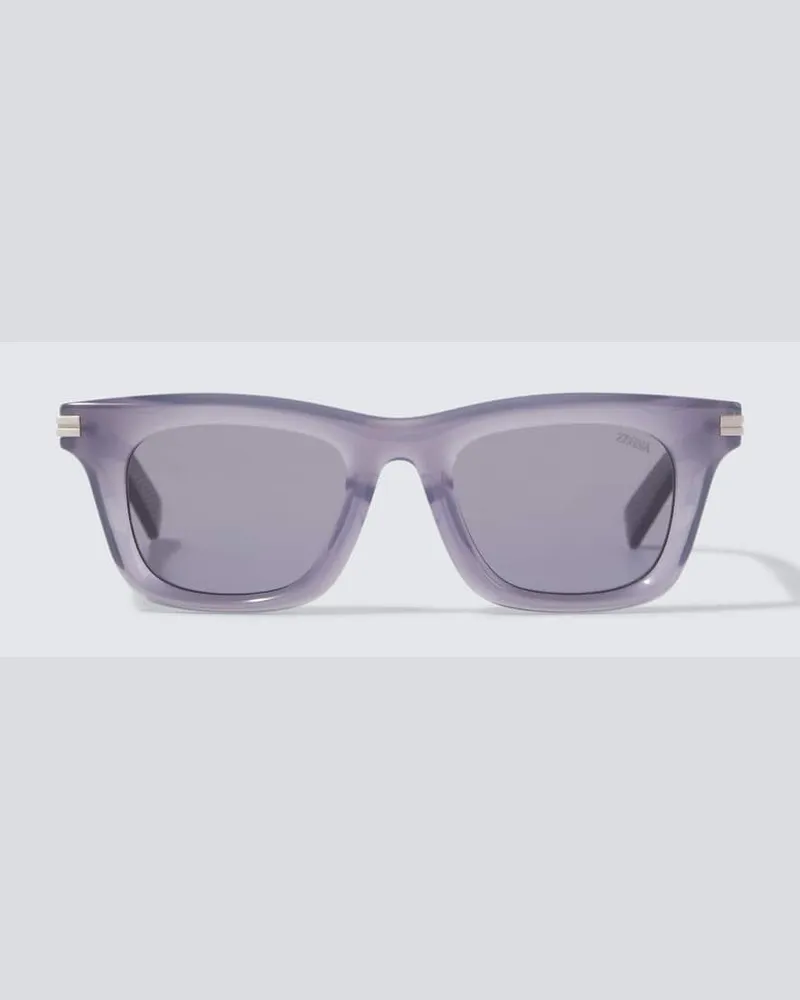 Ermenegildo Zegna Eckige Sonnenbrille Grau