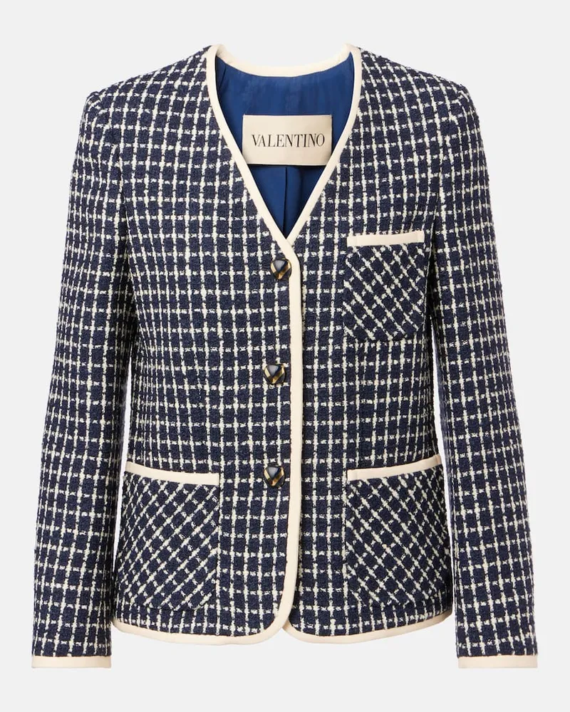 Valentino Garavani Jacke aus Bouclé Blau
