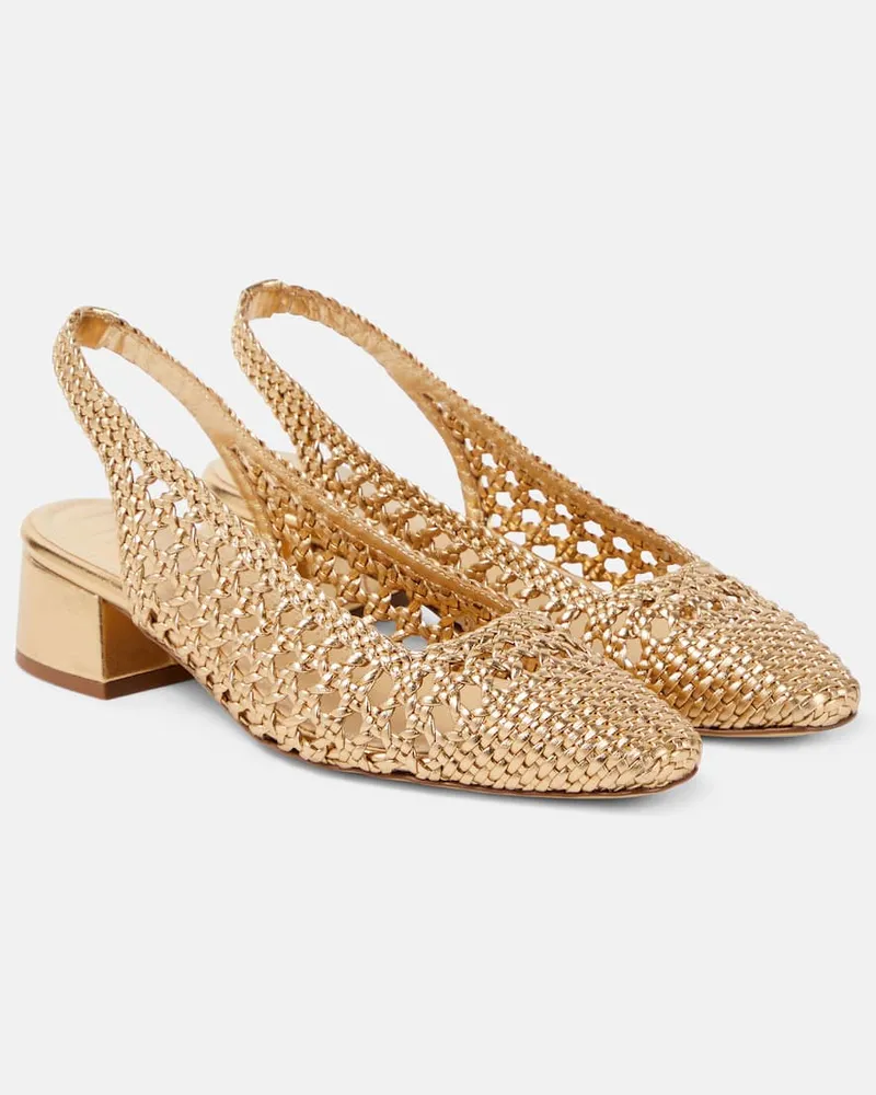SOULIERS MARTINEZ Slingback-Pumps Nova Terragona aus Metallic-Leder Gold