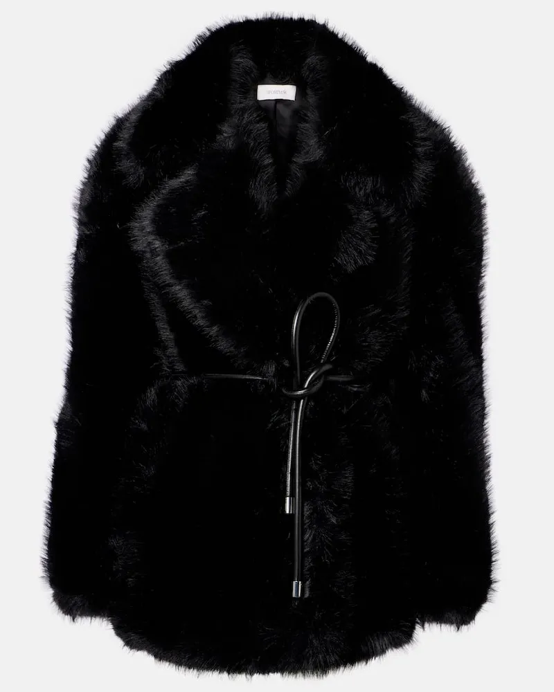 SPORTMAX Mantel Rosaria aus Faux Fur Schwarz