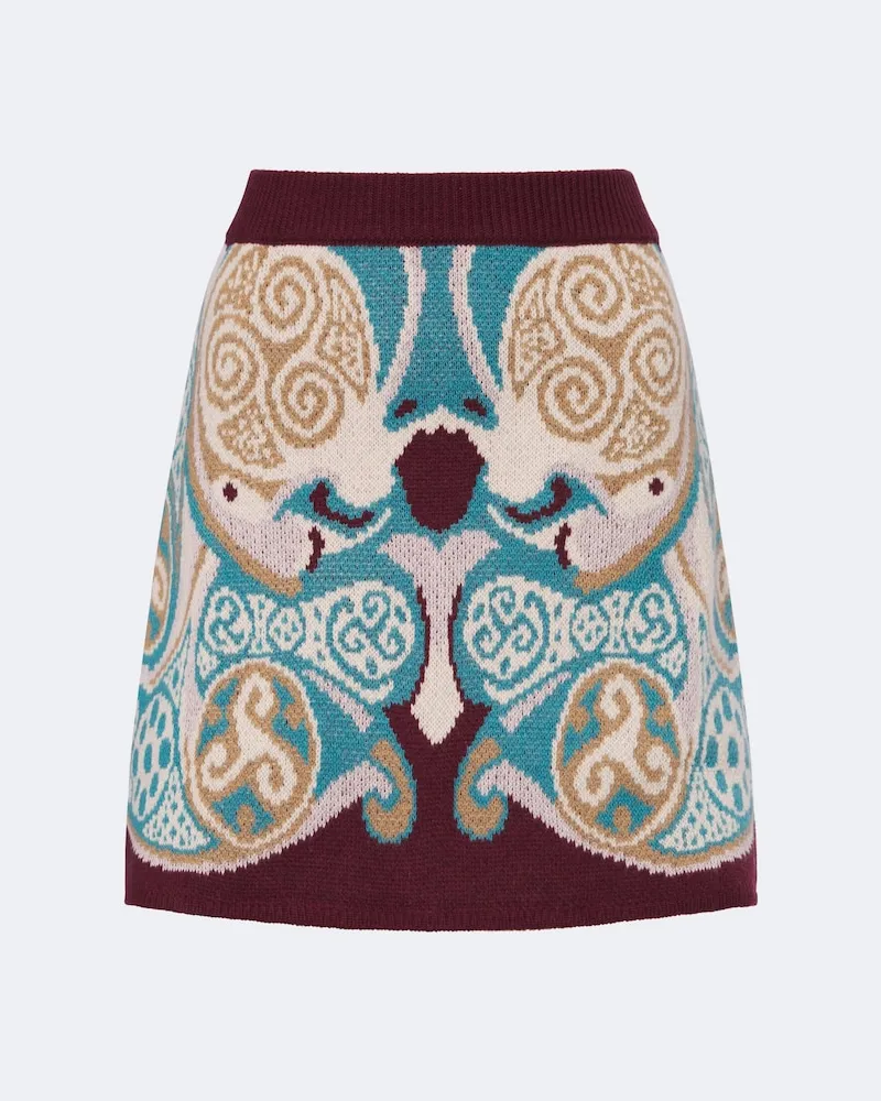 La DoubleJ Minirock Alchemy aus Woll-Jacquard Multicolor