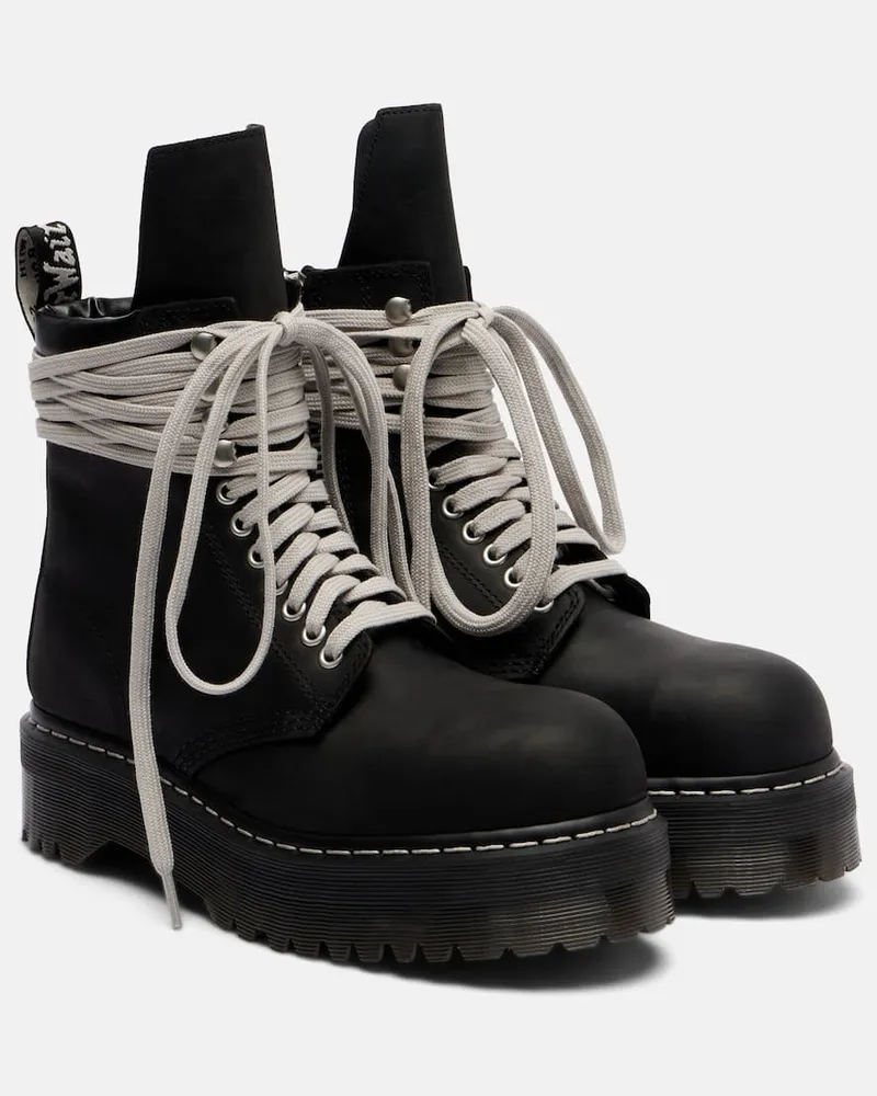 Rick Owens X Dr. Martens Schnürstiefel Quad aus Leder Schwarz