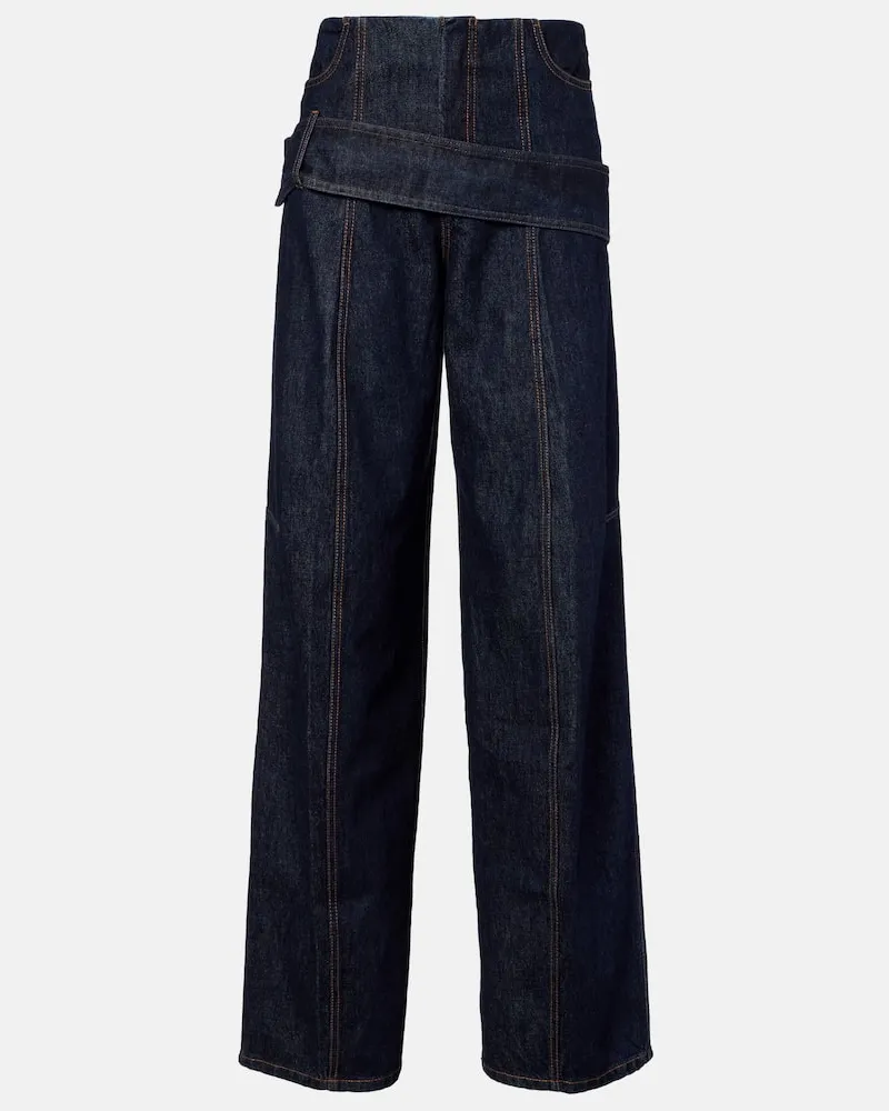 SPORTMAX Low-Rise Wide-Leg Jeans Runway Blau