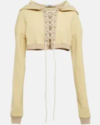 DIDU Cropped-Hoodie aus Fleece Beige