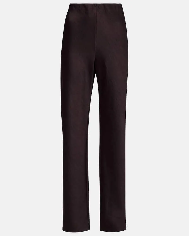 Vince Weite High-Rise-Hose Fluid aus Satin Braun