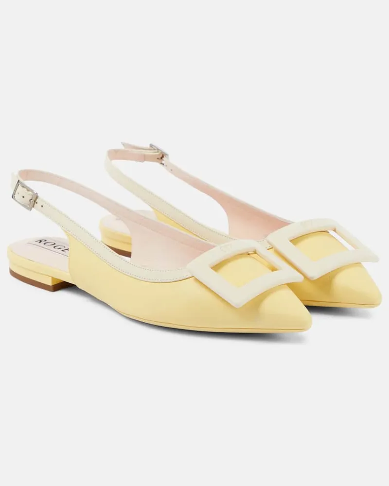 Roger Vivier Slingback-Ballerinas Gommettine aus Leder Gelb