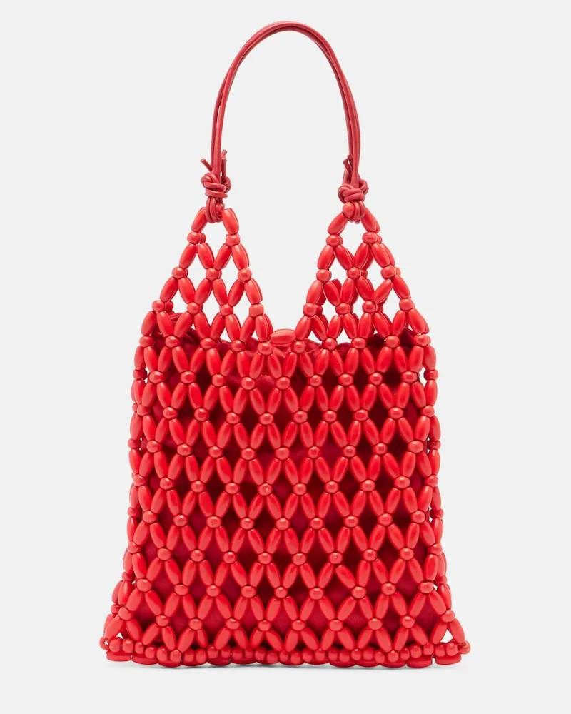 STAUD Tasche Karla mit Perlen Rot