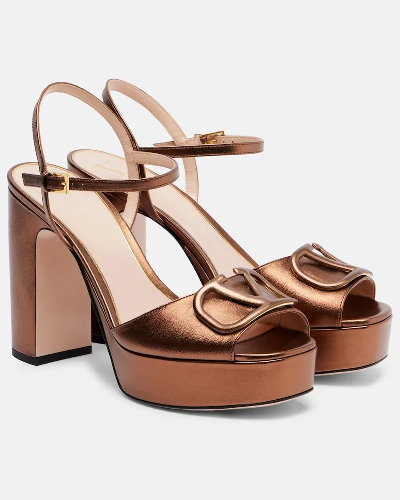 Valentino Garavani Plateausandalen VLogo Signature Braun
