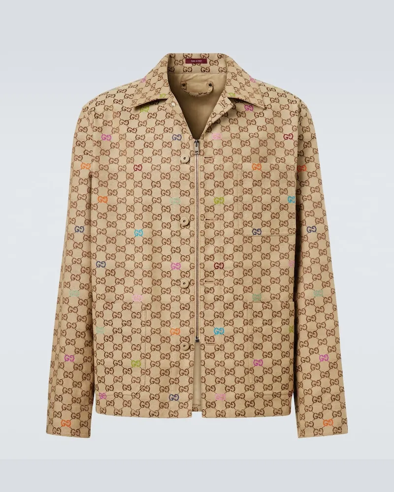 Gucci Jacke GG aus Canvas Beige