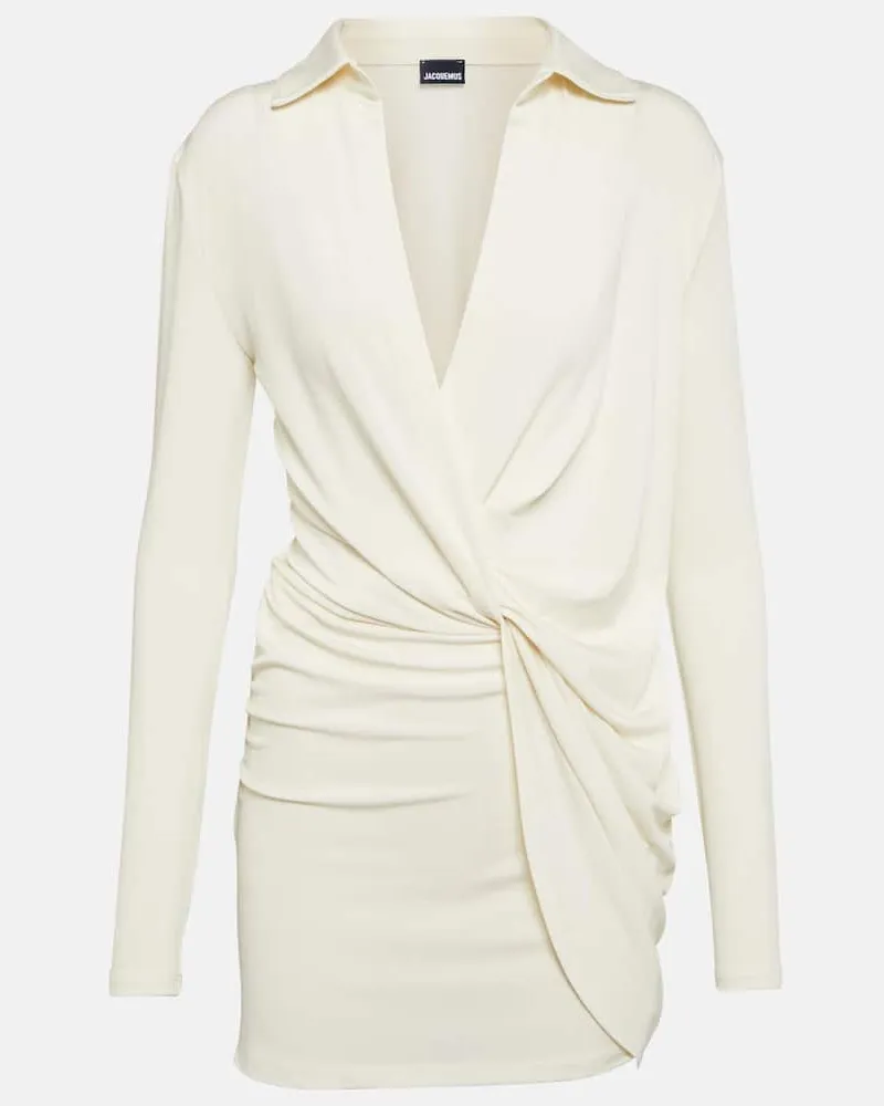Jacquemus Minikleid La Robe Bahia aus Jersey Weiß