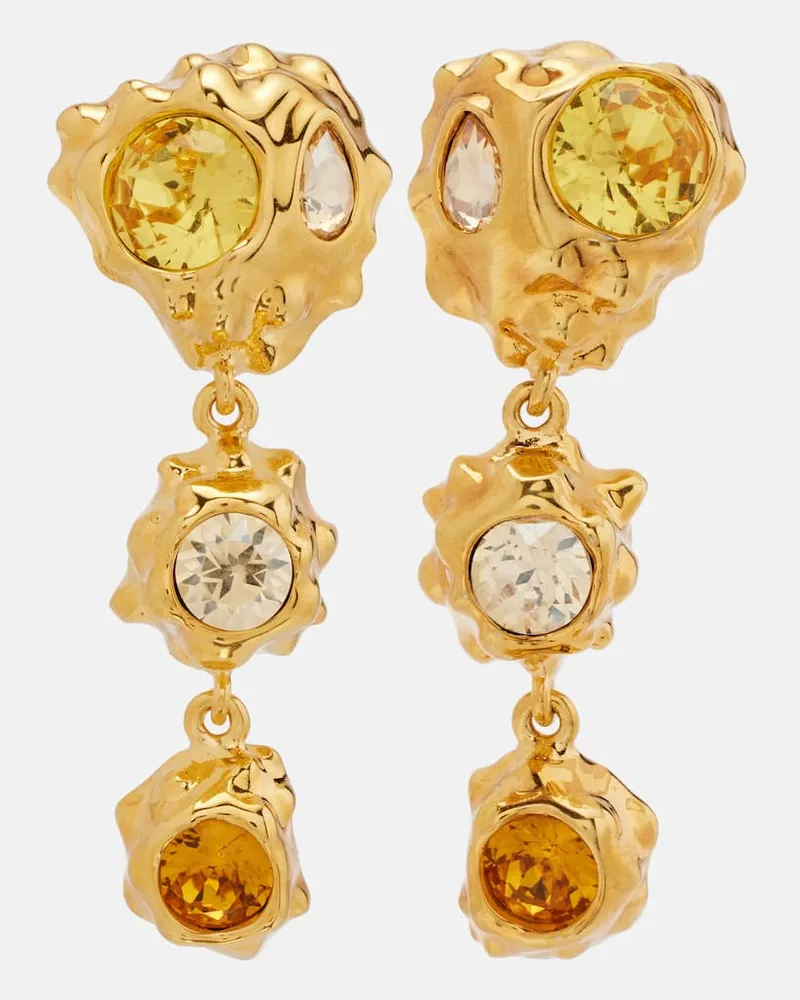 Oscar de la Renta Ohrringe mit Kristallen Gold