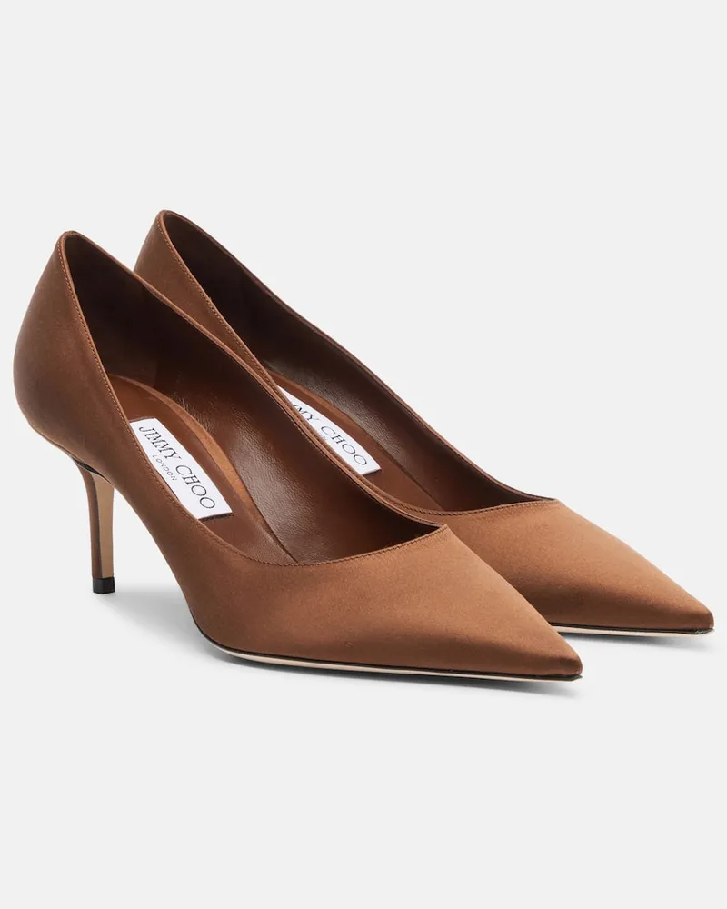 Jimmy Choo Pumps Love aus Satin Braun