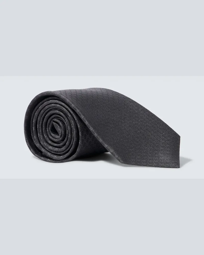 Gucci Krawatte GG aus Seiden-Jacquard Grau