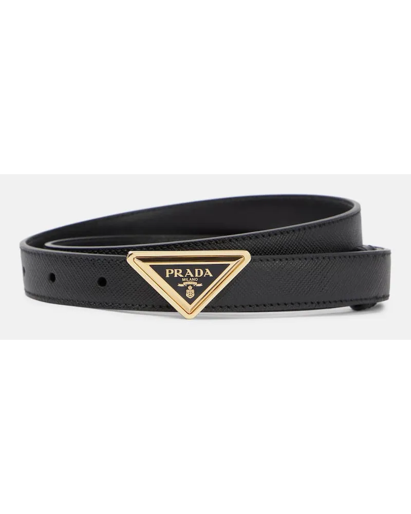 Prada Gürtel aus Saffiano-Leder Schwarz