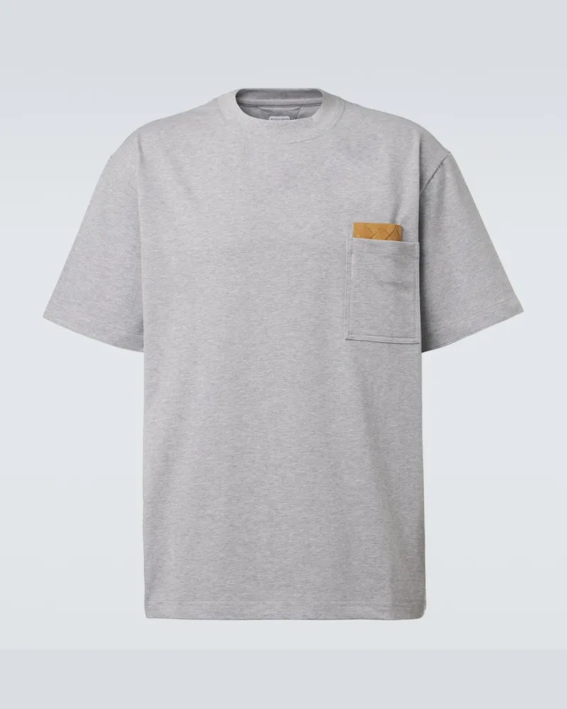 Bottega Veneta T-Shirt Intrecciato aus Jersey Grau