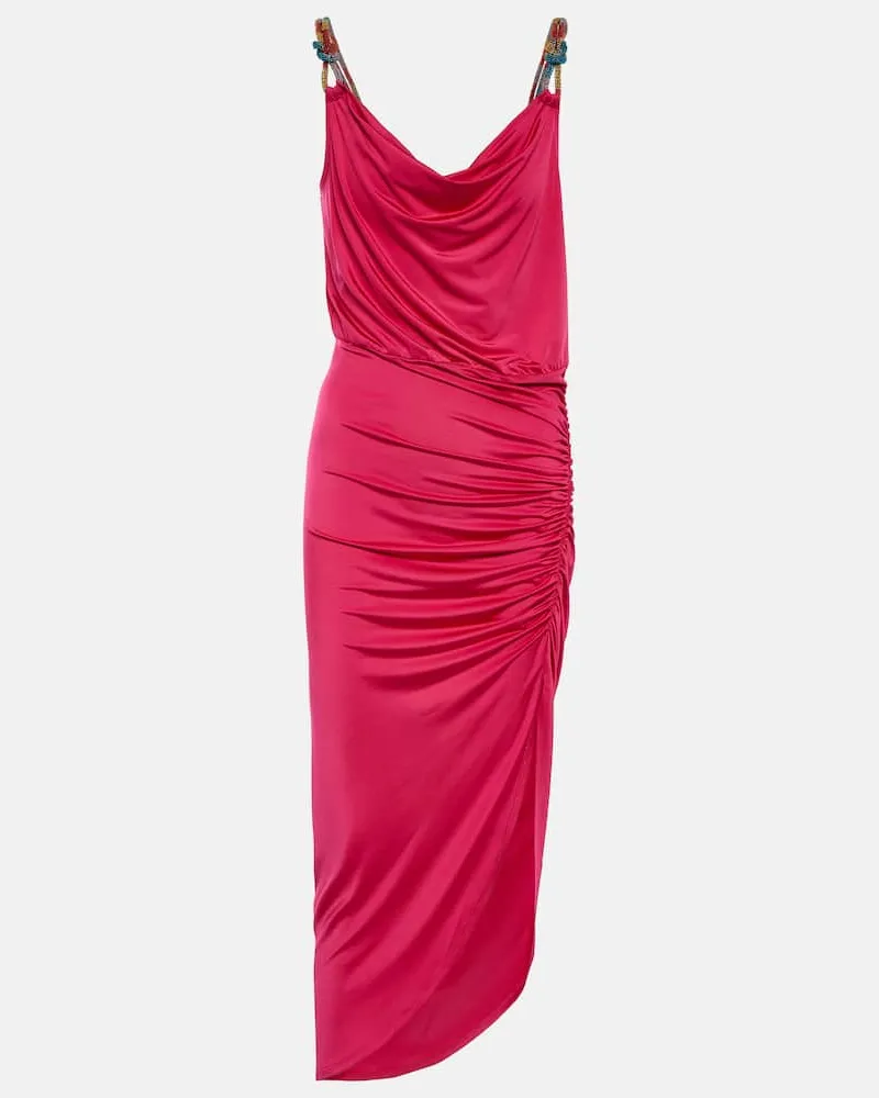 Veronica Beard Midikleid Biava mit Perlen Rosa
