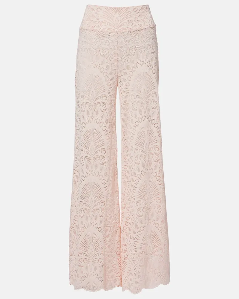 Alexandra Miro Weite Hose Paloma aus Spitze Pink