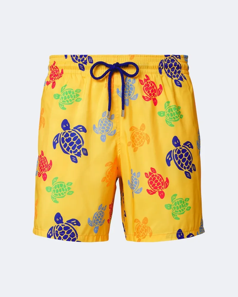Vilebrequin Bedruckte Badeshorts Mahina Gelb