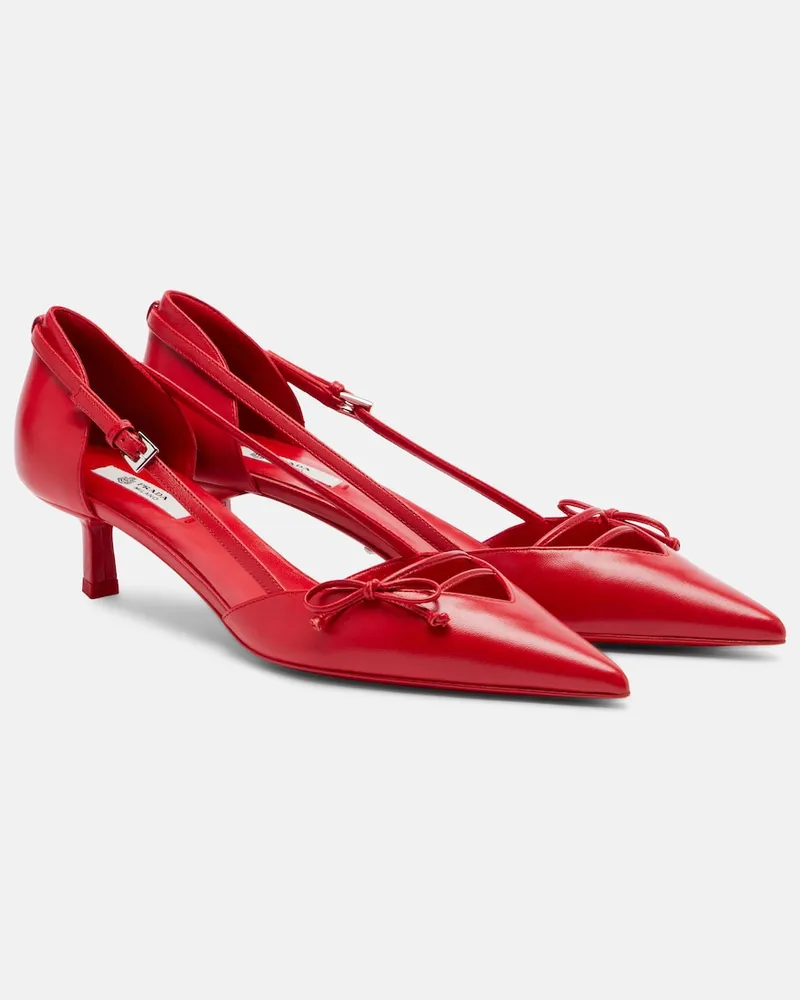 Prada Pumps aus Leder Rot