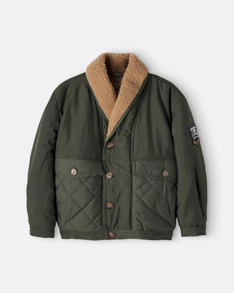 The New Society Jacke Dusk mit Teddyfleece Grün