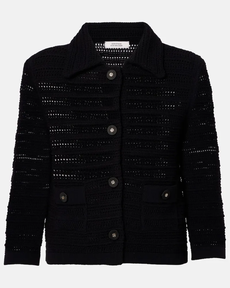 Dorothee Schumacher Cardigan Precise Pointelle Schwarz