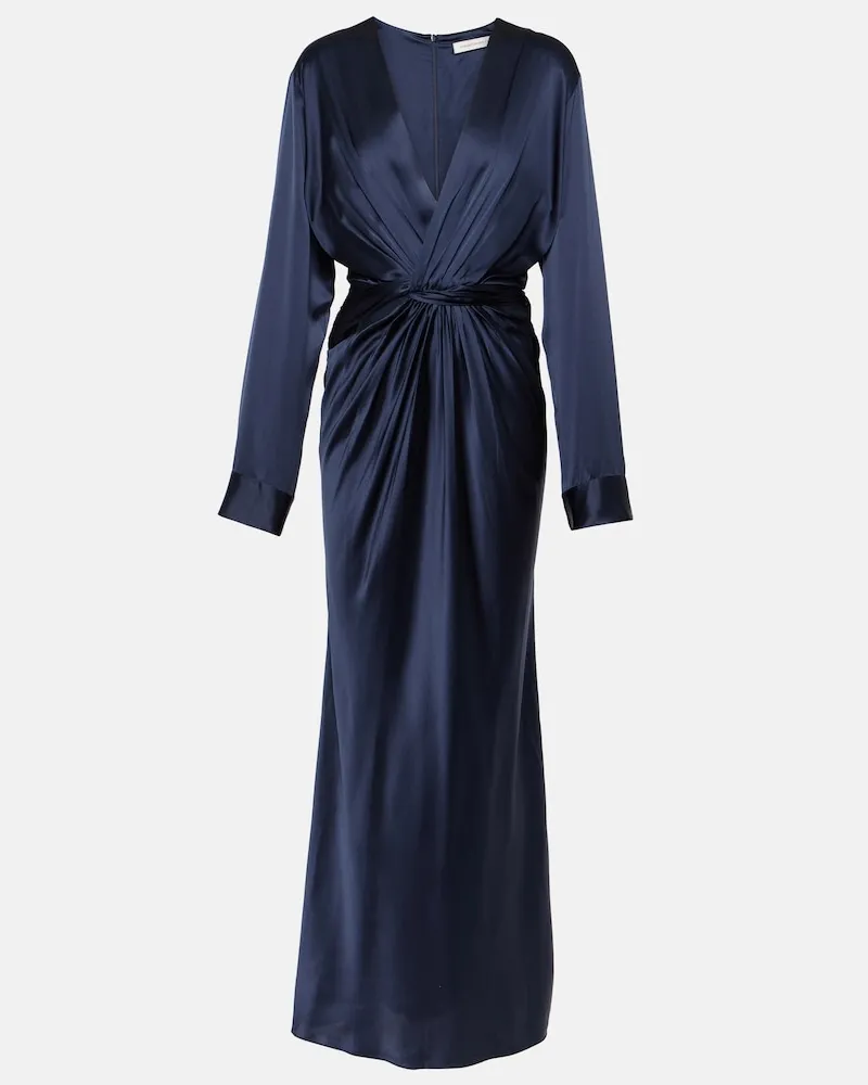 Christopher Esber Maxikleid Triquetra Twist aus Seide Blau