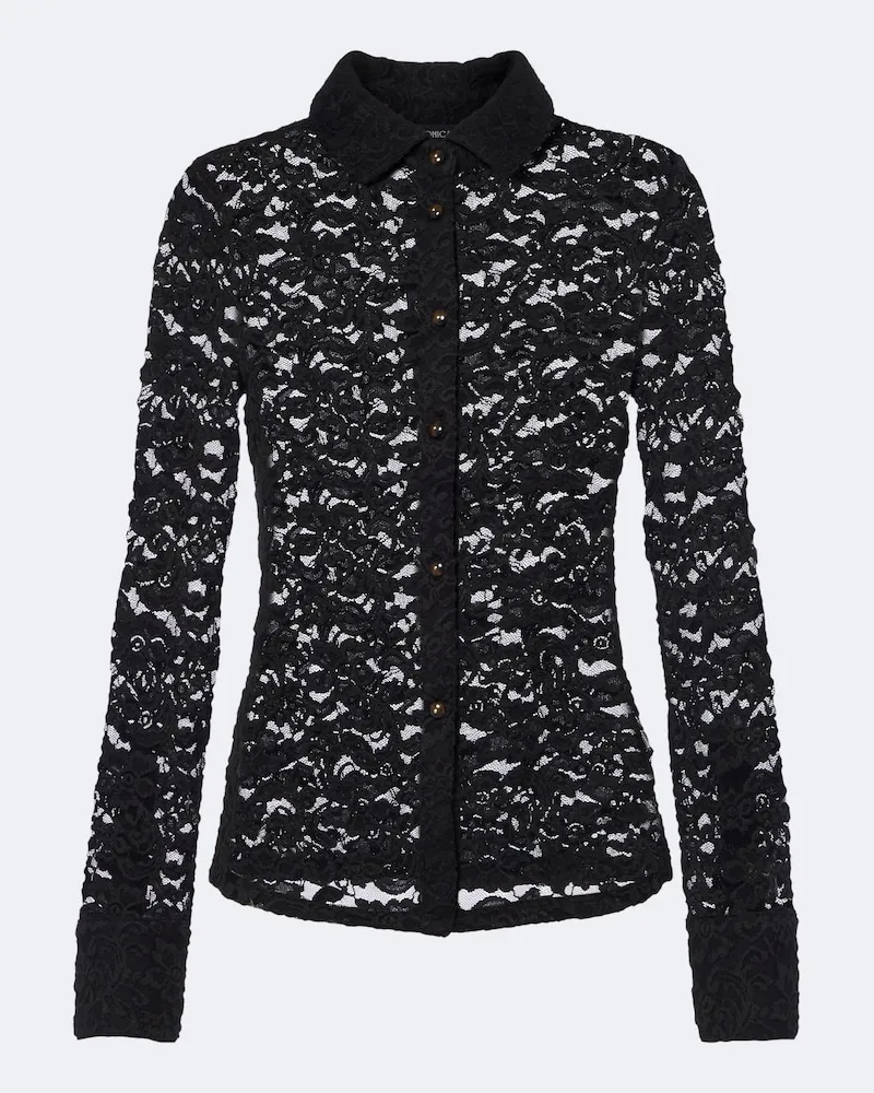 Veronica Beard Bluse Wittaker aus Spitze Schwarz