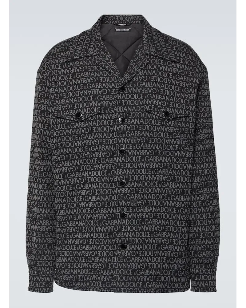 Dolce & Gabbana Hemdjacke aus Jacquard Schwarz