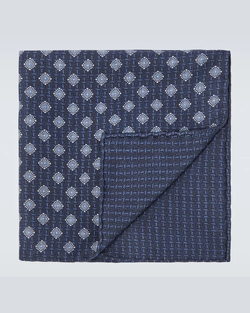 Brunello Cucinelli Einstecktuch aus Seide Blau