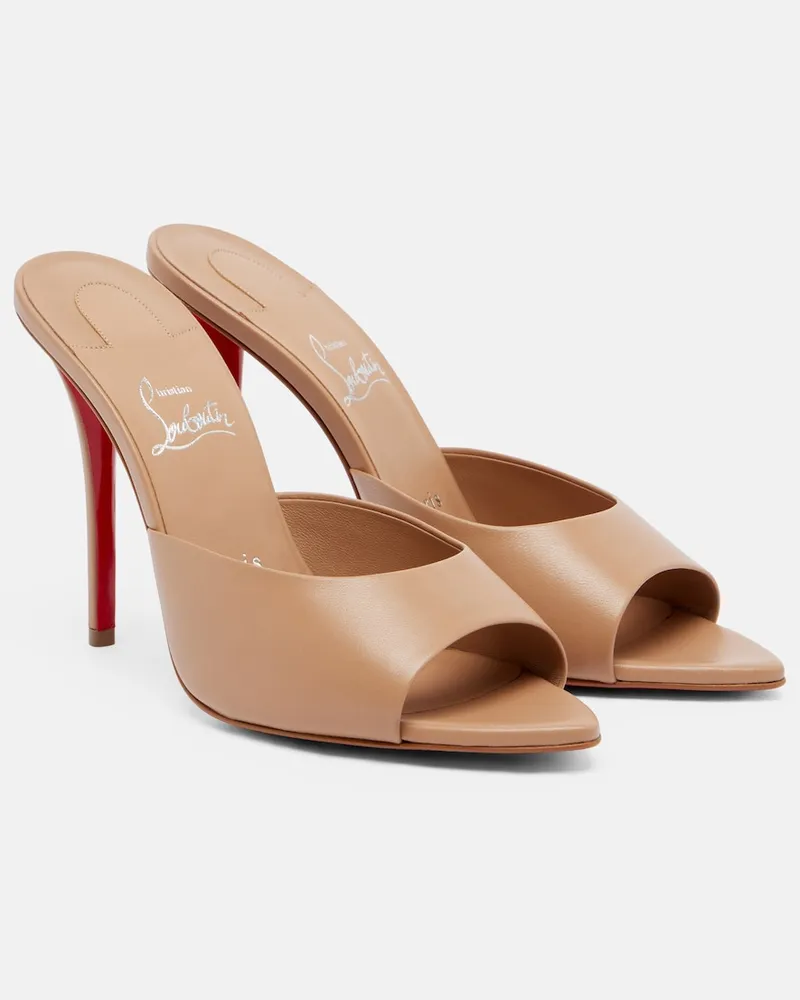 Christian Louboutin Pantoletten Miss Z aus Leder Beige