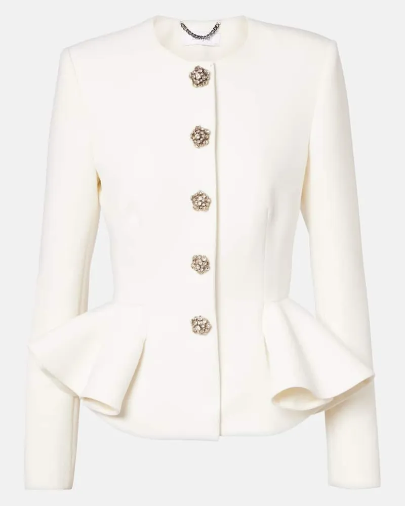 Safiyaa Jacke Tomomi mit Kristallen Weiß