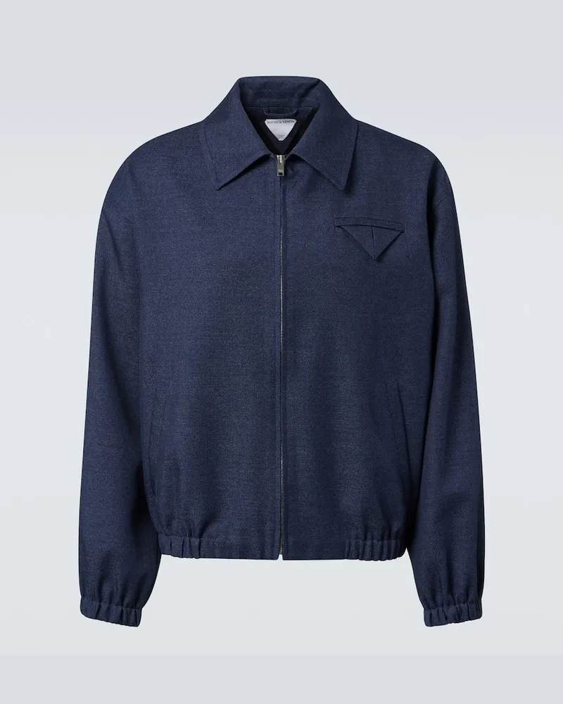 Bottega Veneta Blouson aus Woll-Drill Blau