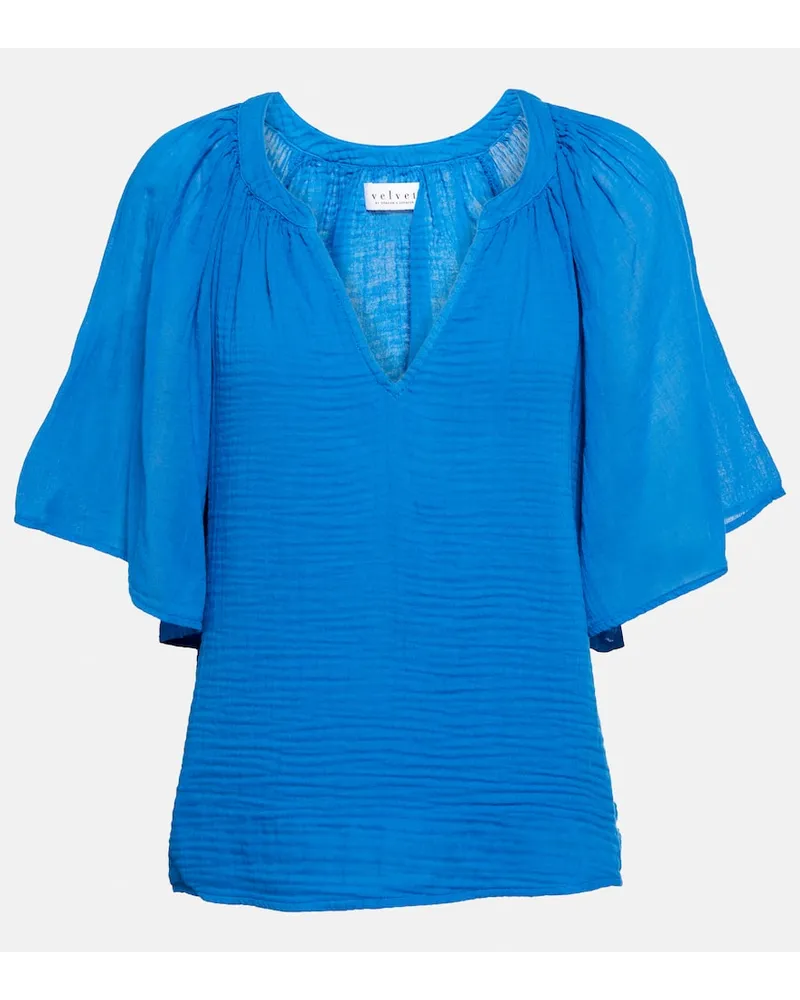 Velvet Top Belle aus Baumwolle Blau