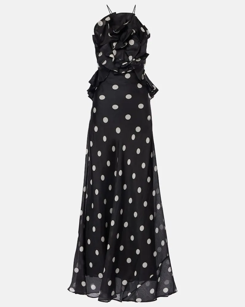 Zimmermann Robe Crush aus Leinen und Seide Schwarz
