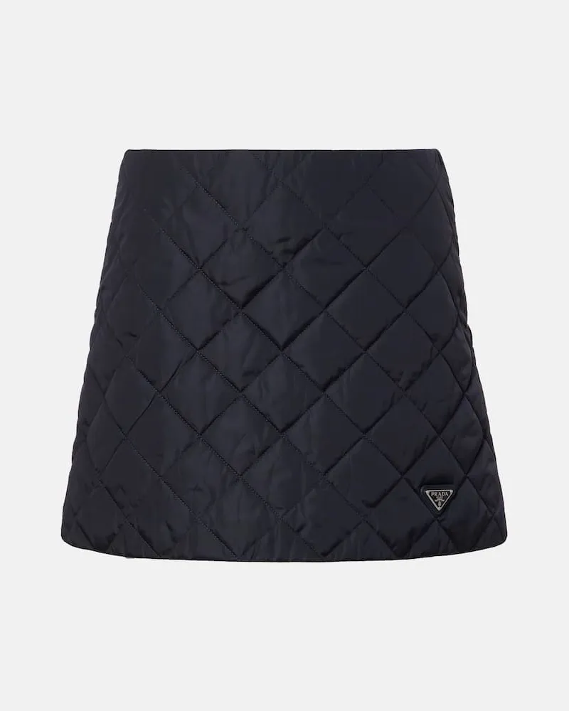 Prada Minirock aus Re-Nylon Blau