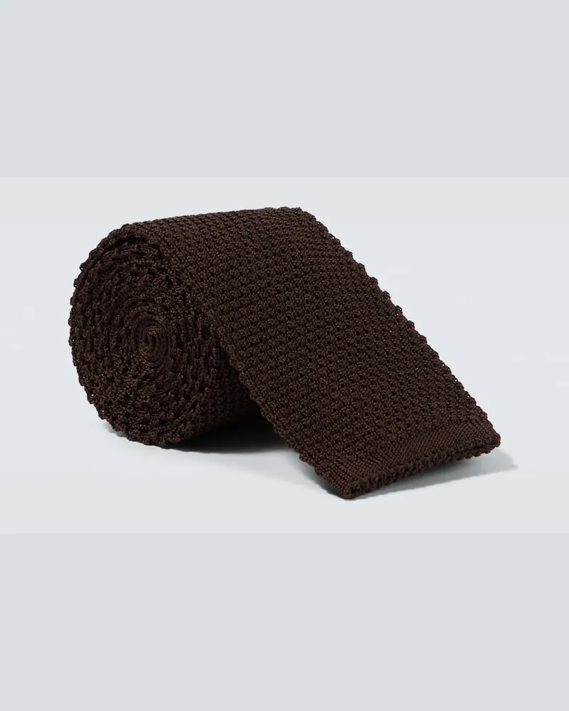 Brunello Cucinelli Krawatte aus Seide Braun