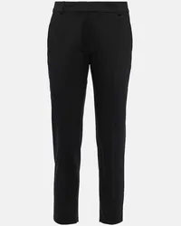 Max Mara Schmale Cropped-Hose Lince aus Baumwolle Schwarz